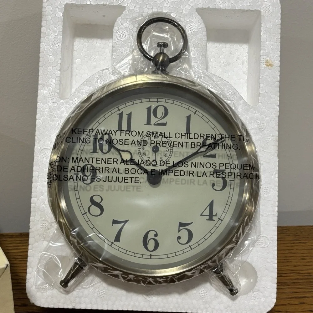 Linden Street Metal Tabletop‎ Clock Oil Rubbed Bronze Finish Circular NEW IN BOX